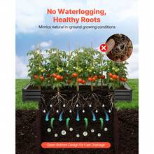 2 Pack Galvanized Raised Garden Beds, 8 X 4 X 1 Ft, Rectangular Metal Planter Boxes Kit Outdoor, Bottomless Elevated Planting Box With Gloves, Alu-Zinc, For Growing Flowers Vegetables, Dark Gray - Bộ 2 món màu xám đậm, kích thước 8*4*1ft - Xem 4