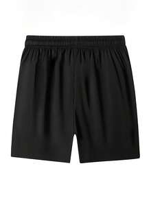 1pc Plus Size Men's Summer Boyfriend Style Running, Fitness, Cycling, Outdoor, Hiking, Exercise Shorts - Black - View 3