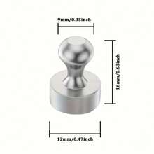 12pcs/24pcs Solid Round Magnets For Whiteboard Silver Fridge Magnets Push Pin Magnets Refrigerator Magnets Locker Magnets For Office, Garage, Kitchen - 12pcs - View 2