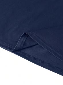 Men's Fashionable Casual Ghost Face Print Round Neck Short Sleeve T-Shirt, Summer - Navy Blue - View 5