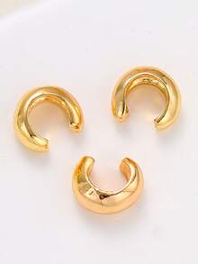 3pcs Exaggerated Vintage Coin C-Shaped Clip-On Earrings Set, Fashion Accessories For Women, Suitable For Vacation, Date, Daily, Party, Wedding, Gift For Mom And Friends - Yellow Gold - View 3