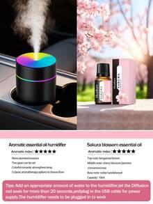 Mini Aromatherapy Humidifier, USB Powered With Color LED Lights, Aromatherapy Diffuser, Portable And Quiet, Suitable For Home, Office, And Room Use. - Multicolor - View 24