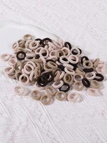 100个装女士小号发圈，专为细软发质设计，无缝弹力马尾辫发圈，迷你尼龙橡皮筋，不伤发，迷你发圈，适合编发和细软发质，附赠便携收纳袋，中性棕色、咖啡色、米色，适合日常工作、健身、瑜伽、旅行，也是送给她的精美生日礼物、情人节礼物、母亲节礼物、复活节礼物，家居卧室装饰发圈，弹性发绳 - 彩色 - 查看 4