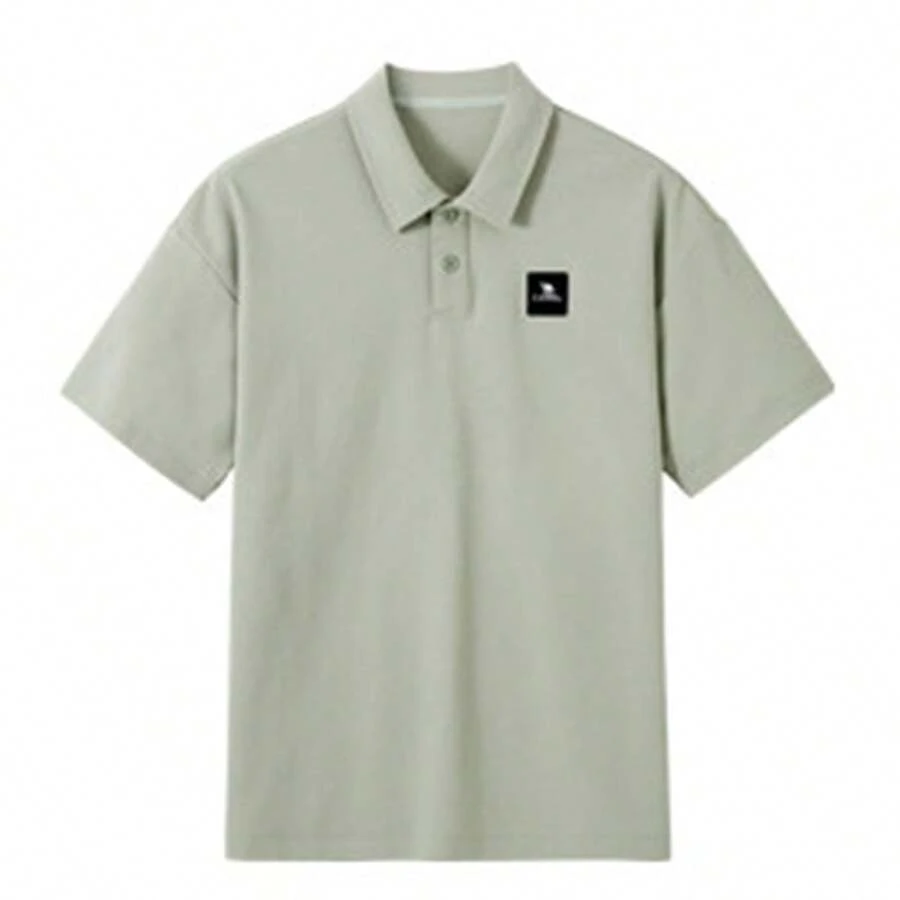 CAMEL CROWN Men's Short-Sleeved Polo Shirt, Summer Fashion Casual Loose T-Shirt Top - Silver Green - View 1