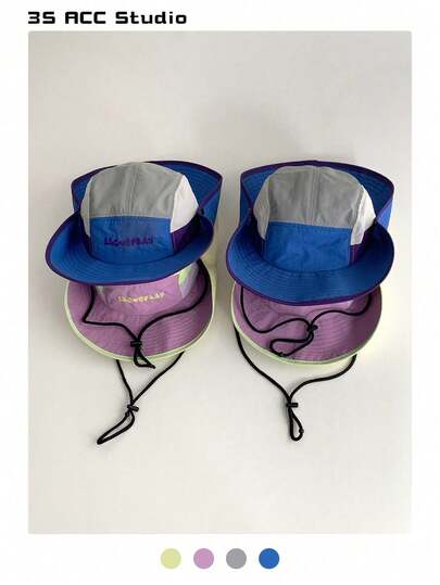 Mũ tai bèo ghép mảnh, mũ chống nắng ngoài trời dùng cho cắm trại, leo núi, mũ câu cá mùa hè thoáng khí chống gió, mũ chống nắng ghép mảnh phong cách retro unisex cho các hoạt động ngoài trời