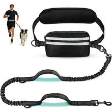 Dog Hands-Free Leash With Waist Pack, Retractable Pet Leash, Adjustable Waist Belt Pouch, Reflective Stitching Design, Suitable For Running, Walking, Hiking, Jogging - Multicolor - View 13