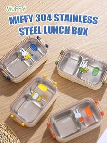 Hộp cơm bento Miffy một lớp bằng thép không gỉ được cấp phép chính thức, có hai ngăn, thiết kế nhân vật hoạt hình anime Nhật Bản đáng yêu, phù hợp cho học sinh, nhân viên văn phòng, thanh thiếu niên và người lớn, món quà sinh nhật và ngày lễ hoàn hảo cho người hâm mộ và nhà sưu tập anime, thiết kế hình thỏ thời trang và dễ thương, bền, chống rò rỉ, có thể tái sử dụng, hộp đựng thực phẩm giữ nhiệt di động. - Nhiều màu - Xem 13