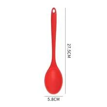 8pcs Silicone Kitchen Cooking Utensil Set, Including Chinese Spatula, Wok Spatula, Soup Ladle, Strainer, Frying Spatula, Pasta Server, Salad Tongs, Honey Dipper, Available In Red And Black Colors - Multicolor - View 25