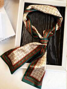 1条女士印花时尚多功能涤纶围巾，方巾，长围巾 - 彩色 - 查看 8