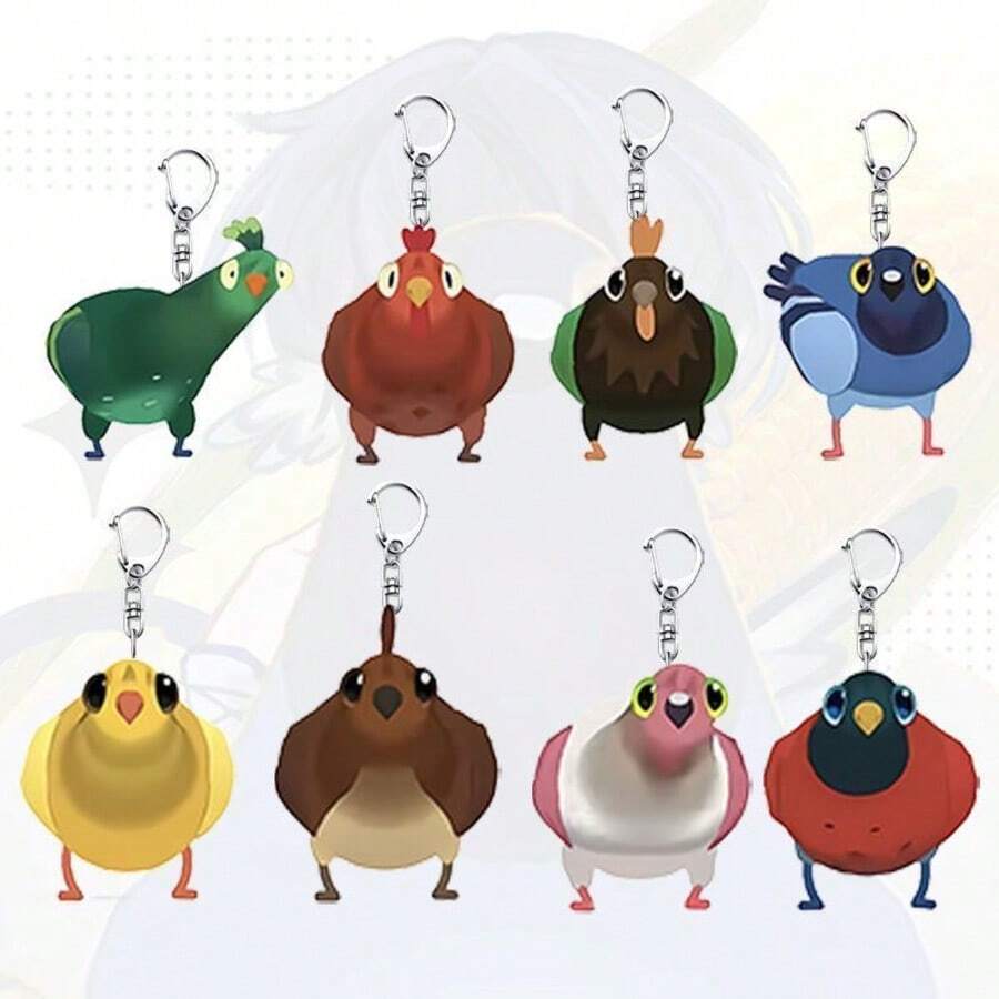 Crazy Pigeon Acrylic Pendant, Creative Cartoon Keychain Bag Decoration - Multicolor - View 1