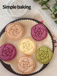 A Cute Little Rabbit-Shaped Cookie Cutter, A Cookie Stamp Featuring A Little Rabbit, Chrysanthemum And Rose Patterns, A Kitchen Parent-Child Cookie Mold, A Set Of Love Snacks-Making Tools For Giving To Mom. - View 7