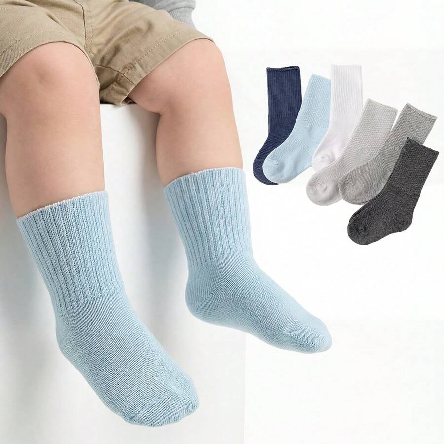 6 Pairs All Season Baby & Toddler Socks, Newborn Infant Crew Socks - Multicolor - View 1
