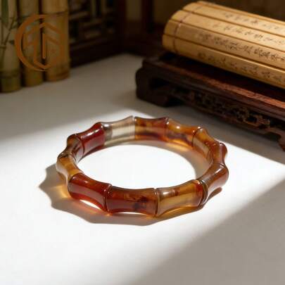 Zhenwei xina 1pc Bohemian Style Bamboo Knot Agate Bracelet, Suitable For Women's Daily Wear Or As A Gift. They Can Be Given As Gifts For Valentine's Day, Birthday, Mother's Day And Thanksgiving.