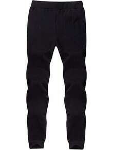 Men's Warm Sherpa Lined Fleece Sweatpants For Active Jogging - 棕色 - 查看 4