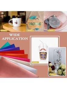 9pcs 12"X10" Matte Metal Vinyl Permanent, Permanent Adhesive Vinyl For Silhouette Cameo - 9 Metallic Color - View 7