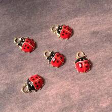 10pcs Mini Plump Ladybug Alloy Enamel Charms Cute Animal Pendant For Necklace Bracelet Earrings - 10pcs Gold - View 12