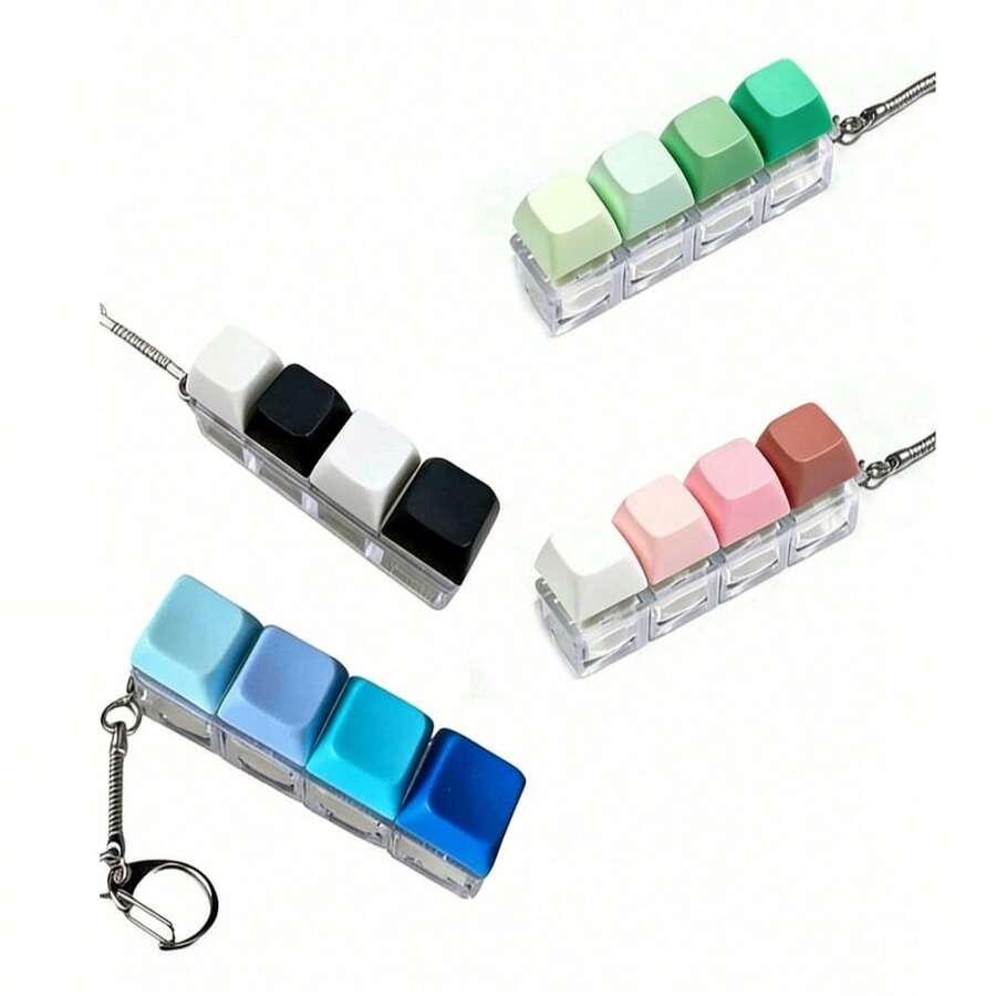 1/2pcs Keyboard Stress Relief Toy, Keyboard Decompression Toy, Multi-Key Keyboard Stress Relief Toy, Keyboard Keychain Toy, Finger Keyboard Cap Toy, For Relieving Stress And Passing Time