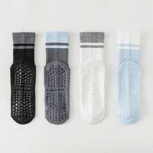 4 pares de calcetines deportivos multicolor unisex, antideslizantes para yoga, correr, fútbol, adecuados para deportes al aire interiores - Multicolor - Ver 6
