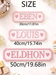1pc Personalized Baby Room Name Plate, Customized Children's Room Decor, Newborn Gift, Baby Room Wall Decor, Nursery Name Sign - Dusty Purple - View 6
