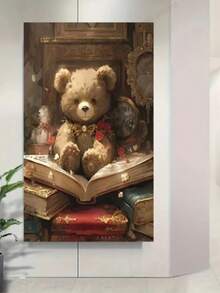 Bộ tranh đính kim cương 5D toàn bộ, họa tiết gấu bông, 30x40cm - Tranh nghệ thuật khảm trang trí tường cho phòng khách và phòng ngủ, phù hợp cho người mới bắt đầu tự làm đồ thủ công, bộ tranh trang trí đính kim cương không khung. - viên kim cương tròn - Xem 2