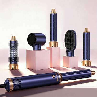 UKLISS 专业五合一负离子吹风机，带可更换风嘴，便携式沙龙造型器，防烫伤，呵护秀发