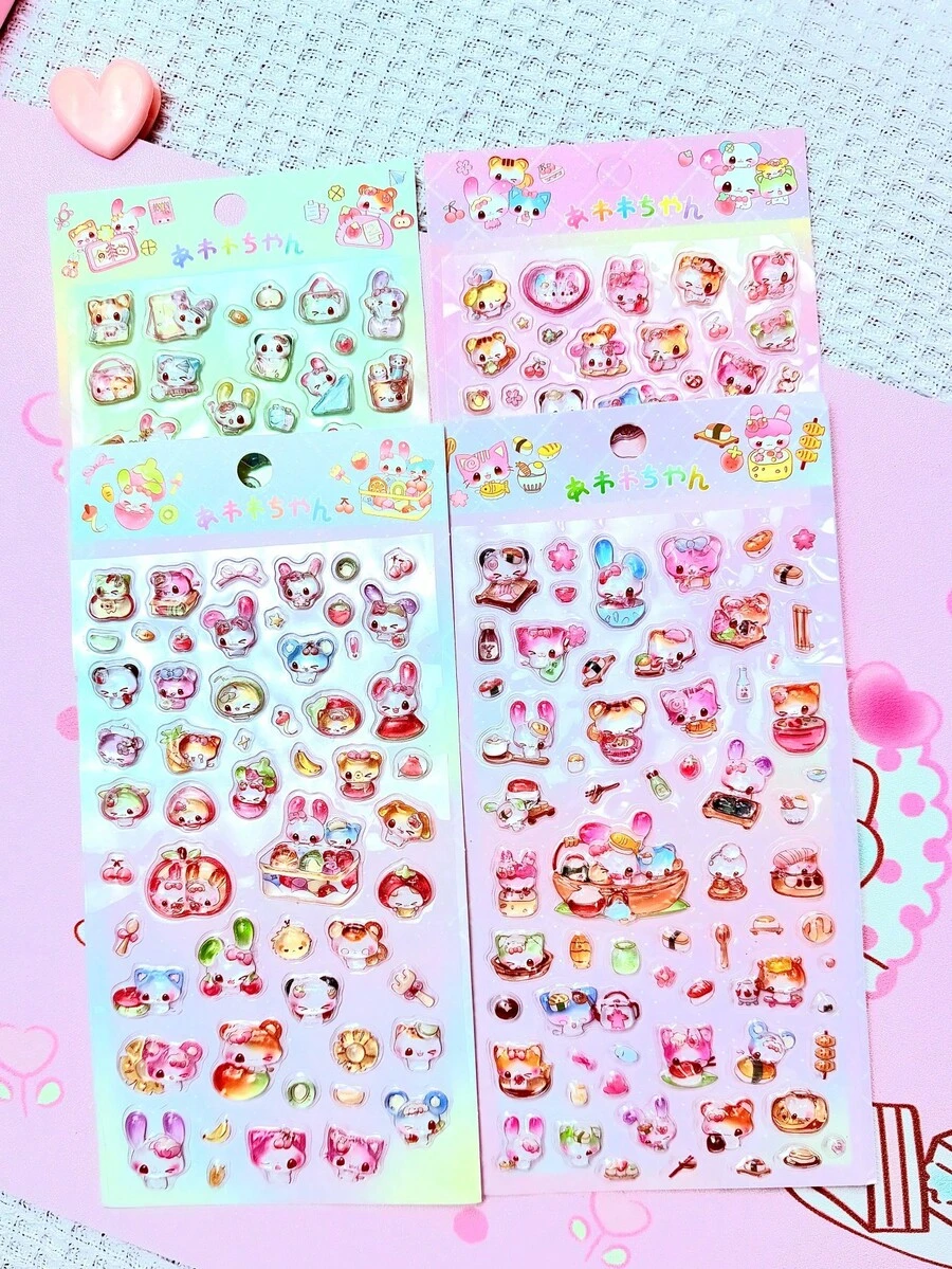 High-Quality Embossed Decorative Stickers, Interesting Design, Suitable For Phone Cases, Home Decor, Party Decorations, Various Holiday Gifts, Fashion , Luxury, Sewing, DIY, Graduation Ceremonies, Back To School Gifts, Decorations - Multicolor - View 1