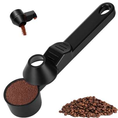 2-Tbsp Reusable Coffee Scoop And Funnel, Leak-Proof Measuring Spoon For Ground Coffee, Protein Powder And Tea Leaves, Funnel Design Prevents Spilling