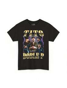 None Back In The Day Chicano Print Crew Neck T-Shirts Casual Wear Y2k - Black - View 1