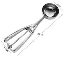 1pc Premium Stainless Steel Ice Cream Scoop - Perfect For Digging And Serving Ice Cream, Kitchen Tool - Silver - View 12