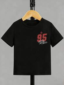 Disney Cars Lightning McQueen Kids' Tee, No.95 Double-Sided Print Retro Kids' Wear - màu đen - Xem 2
