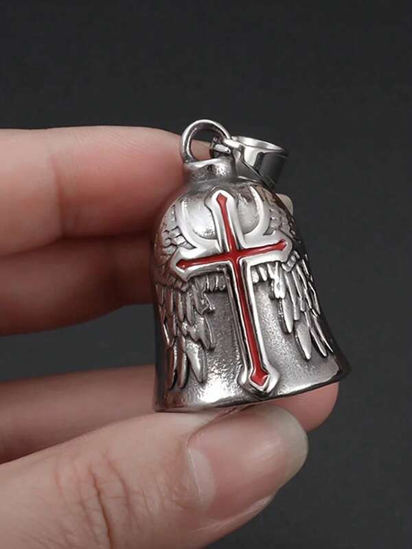 Timbre de motocicleta con llavero, timbre de guardián, timbre accesorio de motocicleta, amuleto de la suerte, dorado, pieza única.