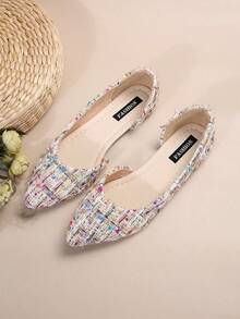 Zapatos de mujer vintage de punta redonda y boca baja con estampado de moda, tacón grueso, tacón alto y planos con hebilla de una sola correa, calzado de mujer - Rosa - Ver 2