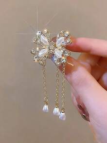 1 chiếc kẹp tóc hình bướm bằng kim loại sang trọng, tối giản, cá tính, đa năng, có tua rua, phù hợp cho nữ giới sử dụng hàng ngày, đi chơi, chụp ảnh, làm quà tặng sinh nhật cho bạn gái. Kẹp tóc thanh lịch, thích hợp cho mùa hè, đi biển hoặc đi nghỉ mát. - Vàng - Xem 6