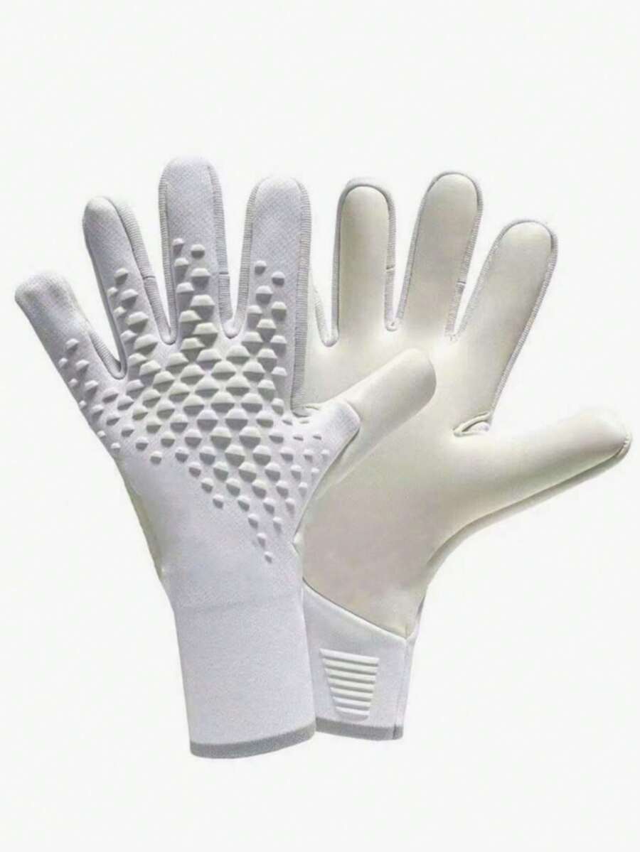 1 Pair Soccer Goalie Gloves With Finger Protection, Anti-Slip And Breathable Training Goalkeeper Gloves Football Gloves - White - View 1
