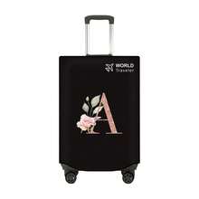 1pc Non-Stretch Non-Woven Fabric Luggage Protective Cover Suitable For 20-30 Inch Trolley Case, Anti-Scratch Luggage Protector Cover With Rose Gold Letter Pattern, Travel Accessory Essential For Back To School - Black - View 67