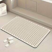 1pc Soft Diatomite Bath Mat - Woven Rectangular Bath Mat, 0.3cm Thick, Super Absorbent, Home Decor, Suitable For Bathroom Entrance - Multicolor - View 3