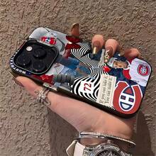 Xhekaj, Montreal Canadiens, red and blue. This stylish is compatible with Samsung, Apple, VIVO, OPPO, , Transsion, ,  and Honor. Made of TPU silicone, it offers shock and drop protection and a superior feel. It's an ideal gift for family, friends, and loved ones, and a perfect choice for valentines day and Year's gift. - Negro - Ver 5
