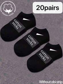 20/10双装男士纯棉短袜，隐形袜，双线防滑设计，白色、黑色，低帮，踝袜，吸湿排汗，柔软透气，适合商务、休闲、居家、运动、学院风等场合，四季皆宜，颜色随机发货 - 彩色 - 查看 5
