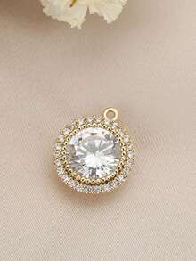 1 Piece/3 Pieces/10 Pieces Fashionable DIY Inlaid Zirconia Sparkling Circular Pendant Exquisite And Versatile Pendant Suitable For Making On Any Jewelry - DIY Round Pendant - View 8