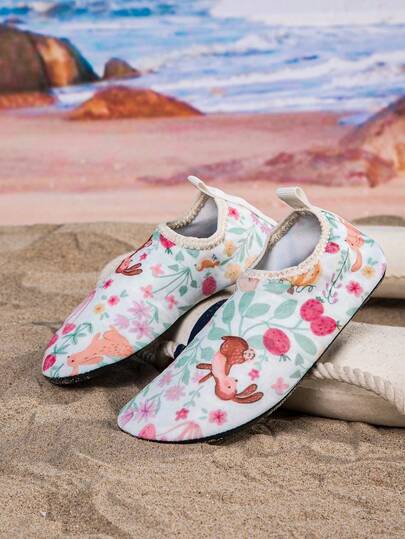 Kids Outdoor Sports Casual Fashion Beach Shoes, Water Shoes, Non-Slip Comfortable Breathable Cartoon Pattern, 1 Pair Suitable For Boys And Girls Training Shoes, Yoga Shoes