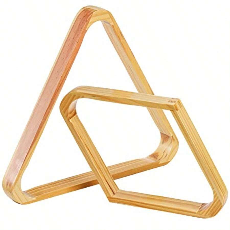 2 Pack Wooden Billiard Ball Racks Solid Wood Triangle Ball Rack 9-Ball Diamond Rack Set Table Pool Balls Racks For Standard 2-1/4" Balls Snooker Pool Table Accessorygift - Wood - View 1