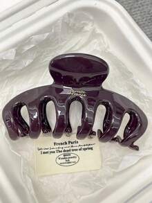 5件/1件 女款大號粗骨型髮夾，多色組合酒紅、棕色、黑色、白色、粉色，時尚百搭，優雅簡約，純色髮爪，適用於日常、休閒、派對、海灘、度假、髮型設計、洗臉/洗髮、化妝、服飾配件，秋季時尚髮爪，秋季髮飾，冬季髮夾，春季髮夾，夏季髮夾（單面字母金標） - 彩色 - 查看 2