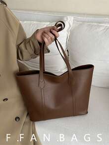 Túi Tote Đa Năng Cho Nữ Đi Làm & Sử Dụng Hàng Ngày - Cà phê nâu - Xem 8