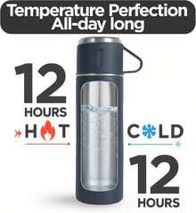 3pcs/1Set Stainless Steel Thermal Cup, With Gift Box Set, Double Layer Leakproof Insulated Water Bottle, Keeps Hot And Cold Drinks For Hours, Suitable For Cycling, Backpacking, Office Or Car, School, Party, Camping - 薄荷綠 - 查看 6