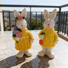 Cozy Knit Easter Bunny Figurines – Perfect Spring Home Accent - 4pcs - View 3