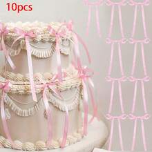 10pcs Bow Cake Decorations, 5.9 Inch Solid Color Bows, DIY Cake Supplies For Birthday, Anniversary, Wedding, Holiday, Party Decor, Party Background Decoration - Multicolor - View 13