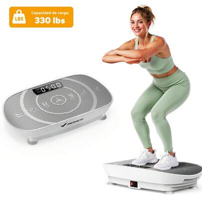 MERACH Máquina de Ejercicio con Plataforma Vibratoria, Plataforma Vibratoria Curvada, Plataforma Vibratoria con Seguimiento de Calorías en Tiempo Real en Pantalla LED, Equipo de Entrenamiento para Mujeres y Hombres en Casa