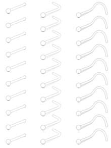 Clear Piercing Retainers For Work Bioflex Clear Nose Rings Clear Nose Studs Retainer Clear Nose Retainer Clear Nose Rings Studs Clear Nose Piercing - Clear - View 3