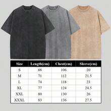 Sensitive Gangsta T Shirt Retro Washed T-Shirt Double Sided Printed 230 Pure Cotton T-Shirt Men's T-Shirt Men's Casual Comfortable Fashionable T-Shirt Street Style Cotton - 黑色 - 查看 4