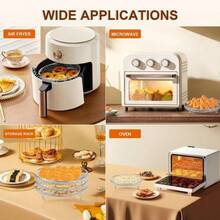 3pcs Stackable Stainless Steel Air Fryer Rack, Round & Square Air Fryer Basket, Detachable Racks For Air Fryer, Oven, Baking, Dishwasher - Air Fryer Grill Rack - View 1